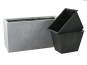 Komplettset 2-teilig: Pflanzkübel mit Einsatz, Fiberglas betongrau 100x40x50