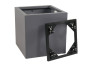 Komplettset 2-teilig: Pflanzkübel mit Roller, Fiberglas anthrazit 50x50x50