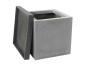 Komplettset 2-teilig: Pflanzkübel mit Untersetzer, betongrau 50x50x50