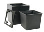 Komplettset 3-teilig: Pflanzkübel mit Einsatz und Roller, Fiberglas schwarz 50x50x50