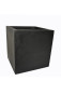 Pflanzkübel, Blumentopf, schwarz  ( Rollen optional) 50x50x50