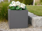 Pflanzkübel SUPREMO, TÜV-geprüft, Fiberglas anthrazit 30x30x30