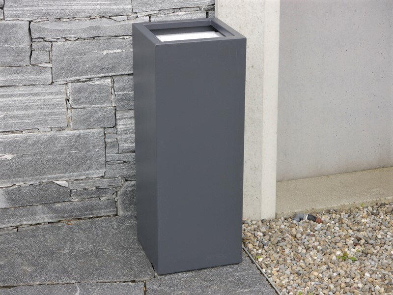B- Ware Pflanzkübel aus Metall, anthrazit 30x30x80cm 
