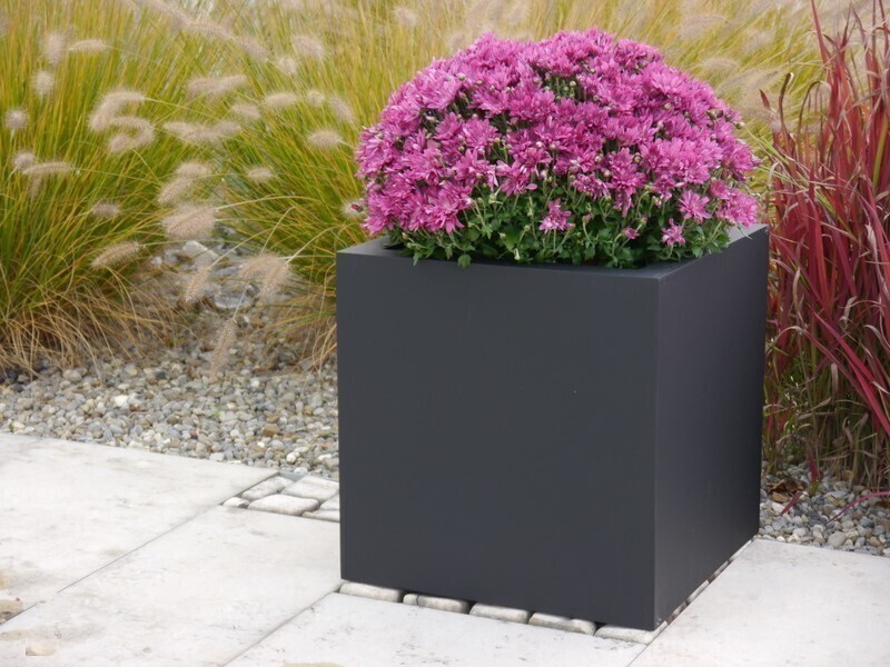 B-Ware: Pflanzkübel SUPREMO für ROLLEN, schwarz (50x50x50 cm) 
