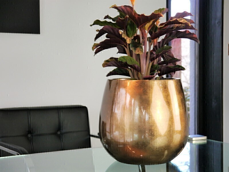 Blumenkübel YORO, Hochglanz bronze 21x19