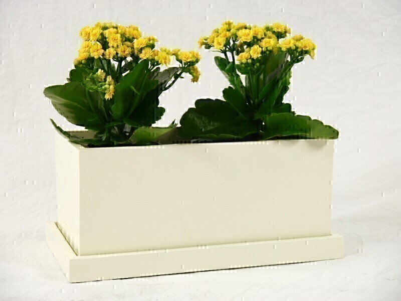 Blumentopf LEA mit Untersetzer- cremeweiß 