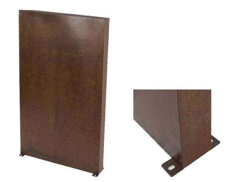 doppelwandiger Paravent COMO aus Cortenstahl, rostfarben - jetzt reduziert 60x10x100