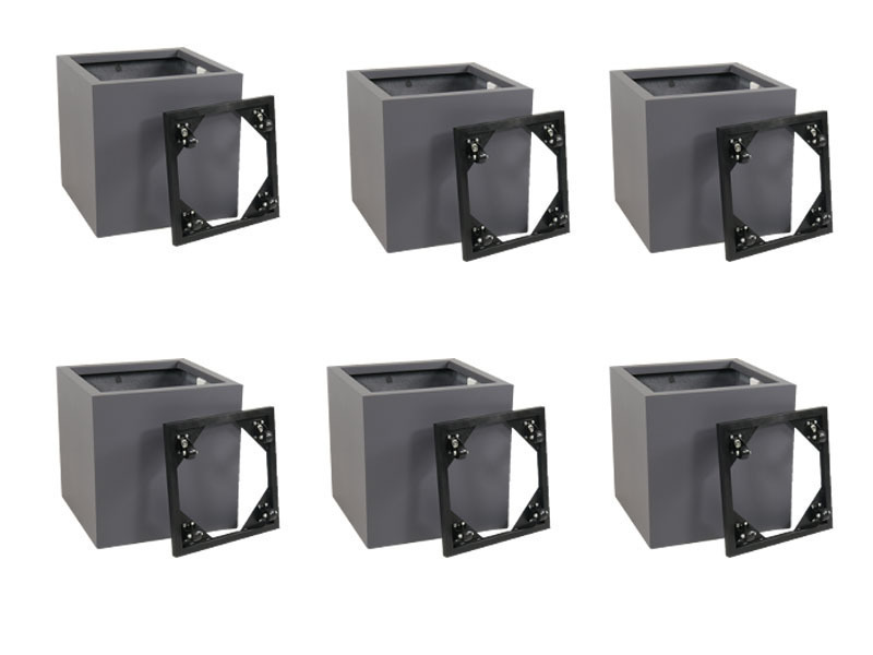 Komplettset 12-teilig: Pflanzkübel 40x40x40cm mit Pflanzenrollern, anthrazit 