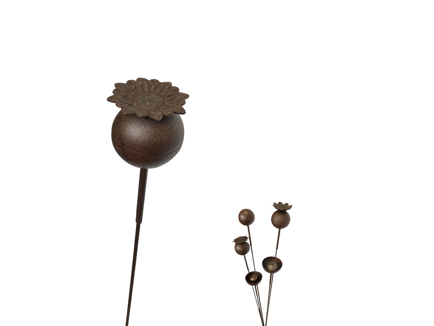 Pflanzenstab FLOWER aus Cortenstahl, rostfarben - jetzt reduziert 5x120