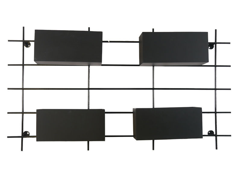 Pflanzgitter ARONA für die Wand, mit 4 Pflanzkübeln, schwarz 