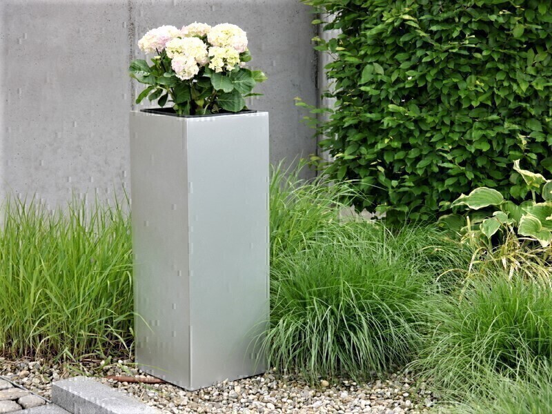 Pflanzkübel SUPREMO, TÜV-geprüft, silber *REDUZIERT* 30x30x60