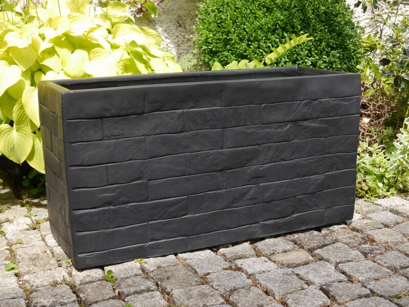 Pflanztröge WALL aus Fiberglas wie orig. Mauergestein in