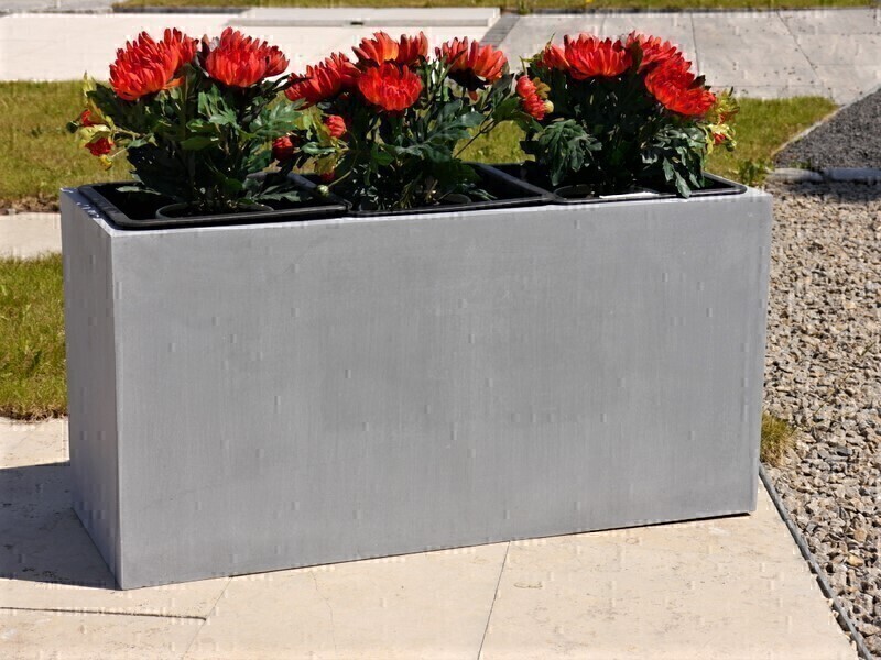 Pflanztrog SUPREMO für Rollen, betongrau 80x30x40