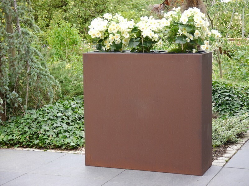 Raumteiler aus Cortenstahl (auch für Rollen), rostfarben - jetzt reduziert 100x40x100