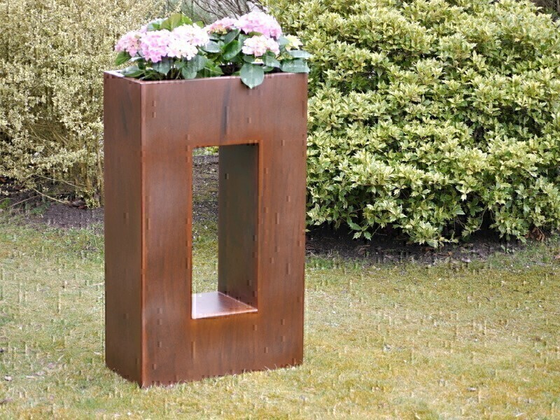 Raumteiler aus Cortenstahl, rostfarben - jetzt reduziert 80x29x100