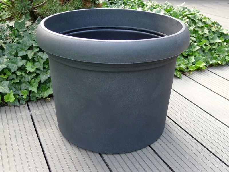 Blumenkübel DURO mit Rollen aus Kunststoff in anthrazit Pflanzkübel