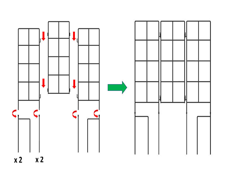 3-teiliges Rankgitter LUCCA aus Cortenstahl 92x180