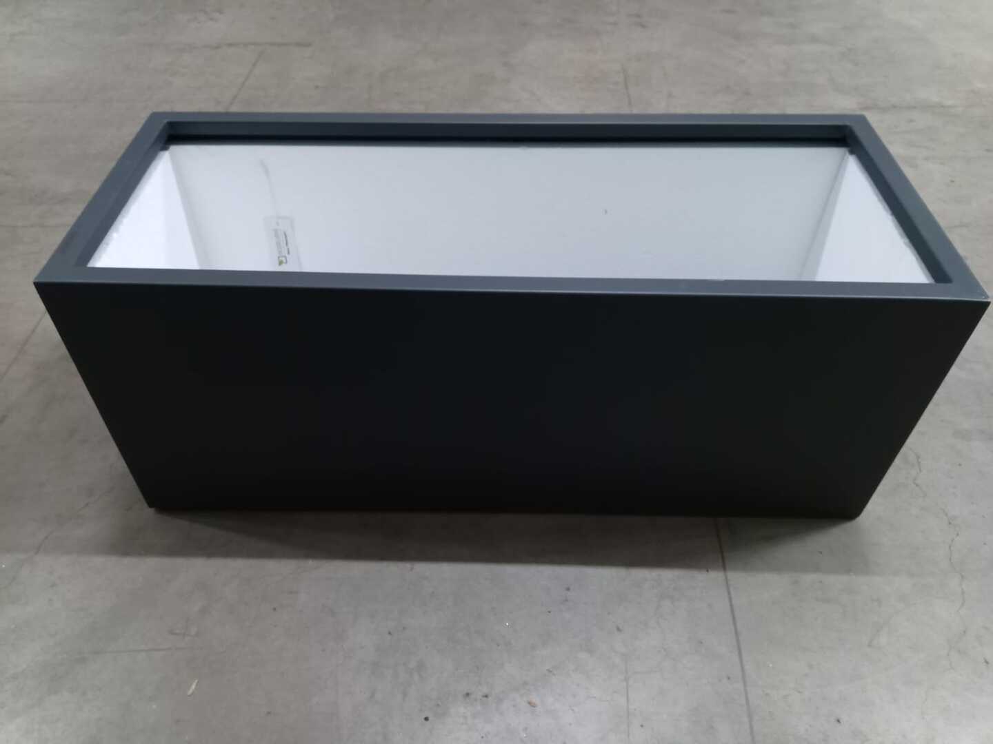 B-Ware: Pflanztrog aus Metall, anthrazit (100x40x40 cm) 