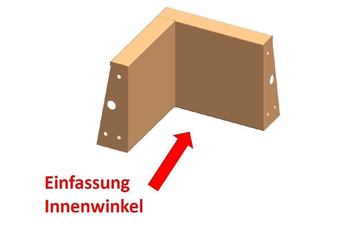 Beeteinfassung VERDURA aus Cortenstahl, Innenwinkel L40xB40xH20