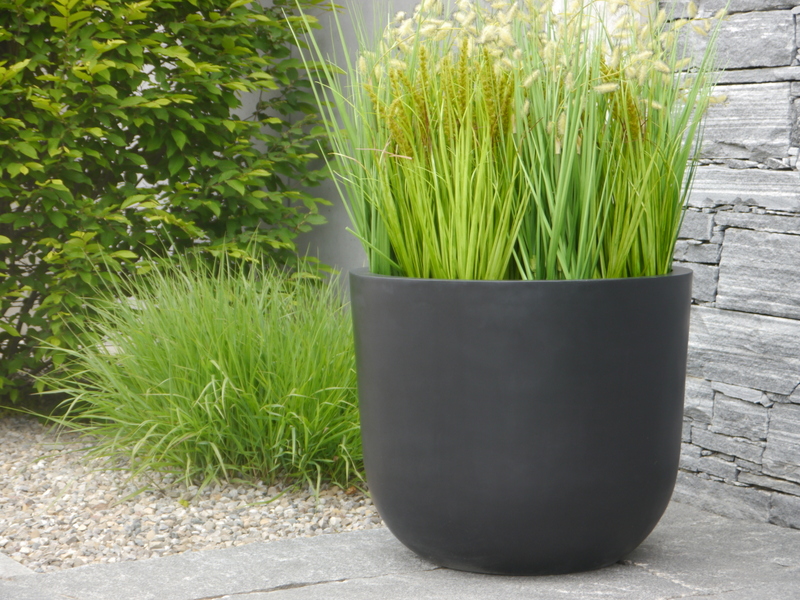 Blumenkübel CORO, Fiberglas schwarz 30x30