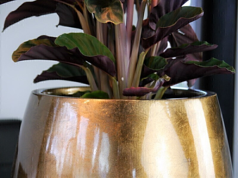 Blumenkübel YORO, Hochglanz bronze 21x19