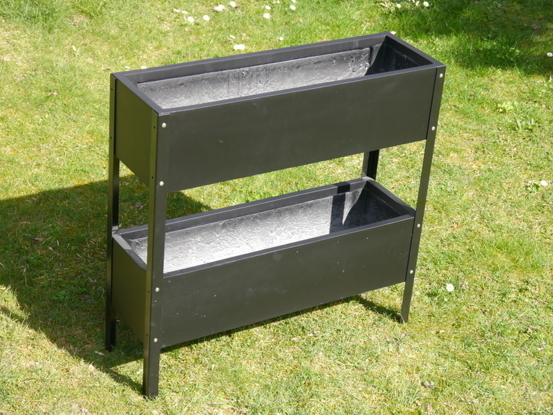 Hochbeet/Pflanzkübel DOPIO, schwarz - jetzt reduziert 80x25x78