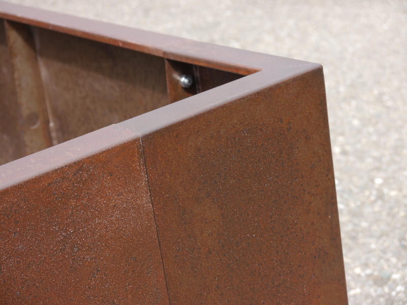 Hochbeet/Pflanztrog BIOPUR aus Cortenstahl, rostfarben- Höhe 20 cm 320x120x20
