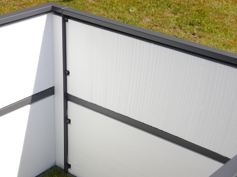 Hochbeet VERDURO  120x120x80cm aus Metall, anthrazit 