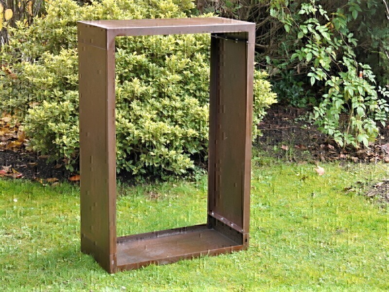 Holzlager WOODY, Cortenstahl - jetzt reduziert 80x40x120