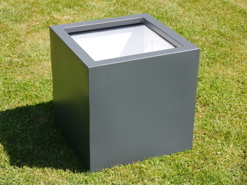 Pflanzkübel aus Metall, anthrazit 100x100x70