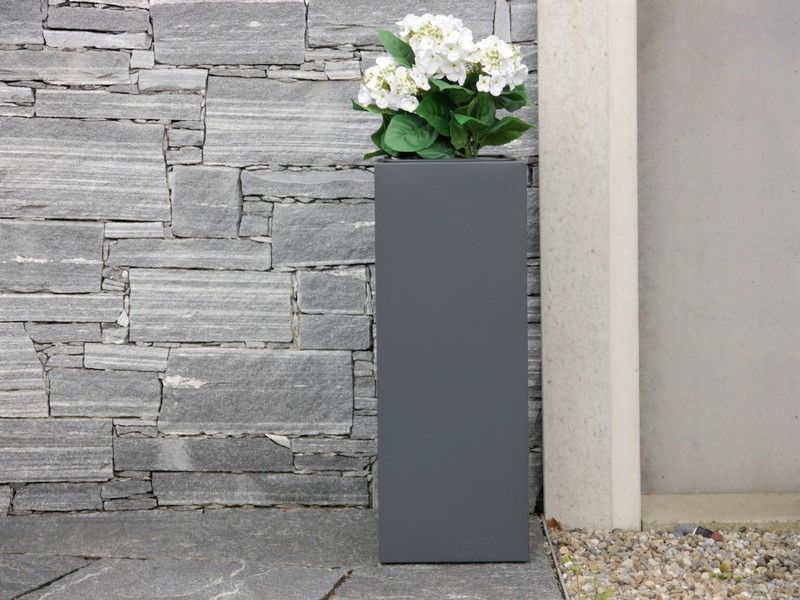 Pflanzkübel aus Metall, anthrazit 30x30x60