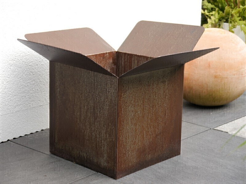 Pflanzkübel BOX aus Cortenstahl, rostfarben - jetzt reduziert 30x30x50
