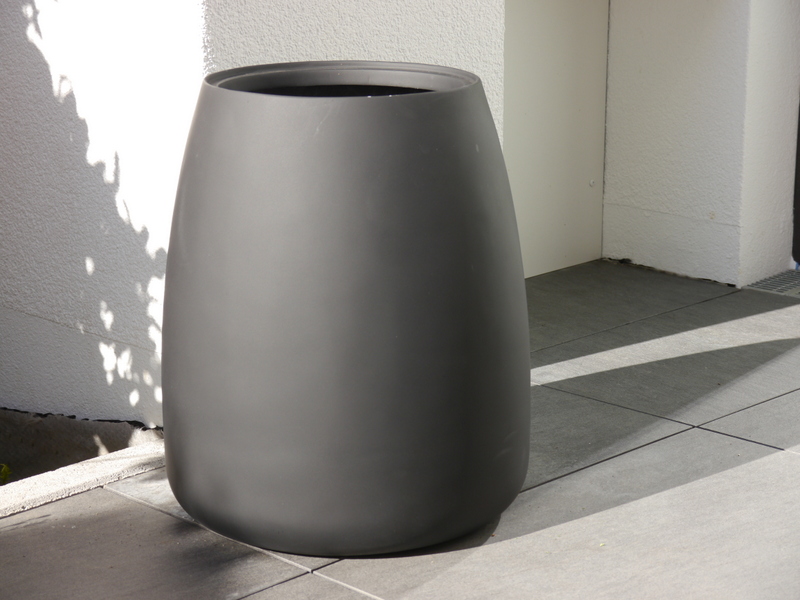 Pflanzkübel LOU, Fiberglas schwarz 38x45