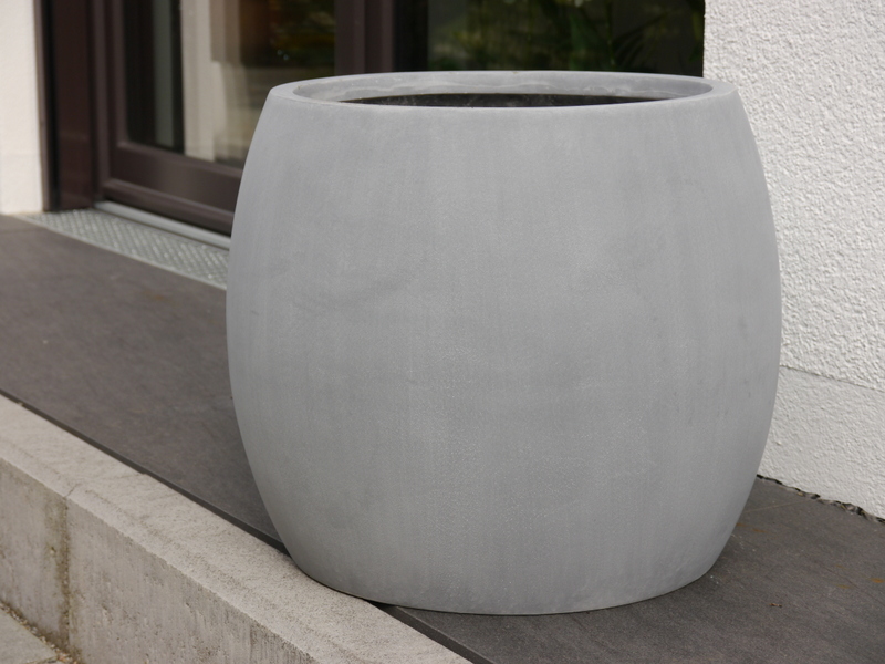 Pflanzkübel RONDO, Fiberglas grau 42x35