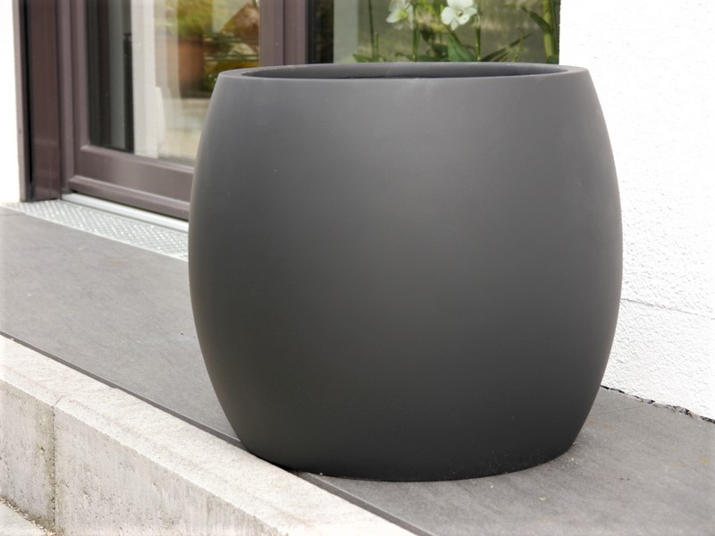 Pflanzkübel RONDO, Fiberglas schwarz 43x35