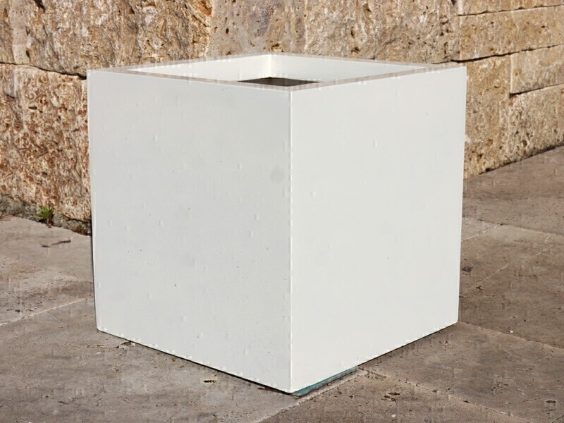 Pflanzkübel SUPREMO, Hochglanz weiß 60x60x60