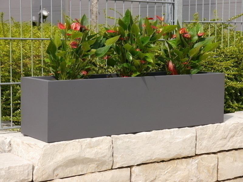 Pflanzkübel SUPREMO, TÜV-geprüft, anthrazit 50x25x20