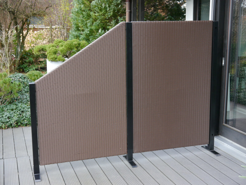 Paravent VISTO L112x T32x H100/160 cm aus Polyrattan in ...