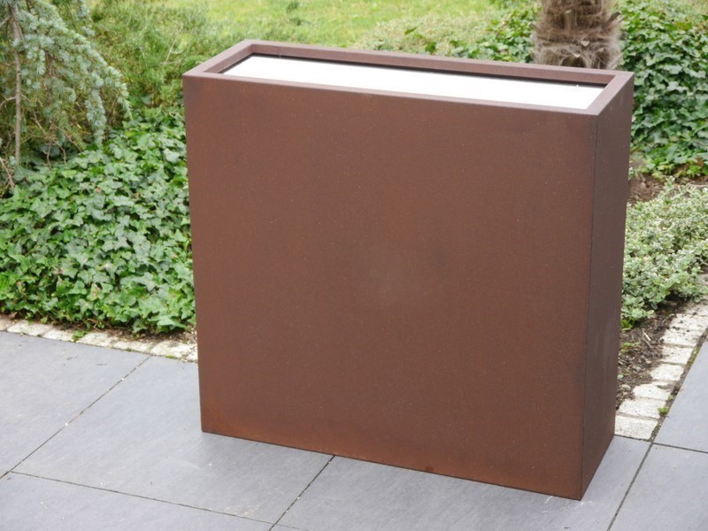 Raumteiler aus Cortenstahl (auch für Rollen), rostfarben 100x40x100