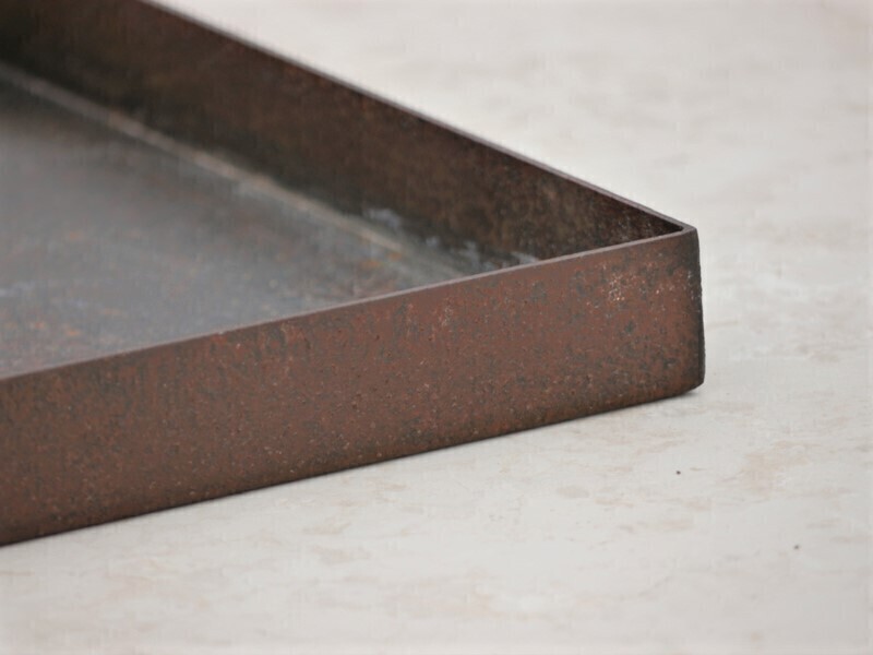 Untersetzer/Dekoschale BASSIN aus Cortenstahl, rostfarben - jetzt reduziert 35x35x3,5