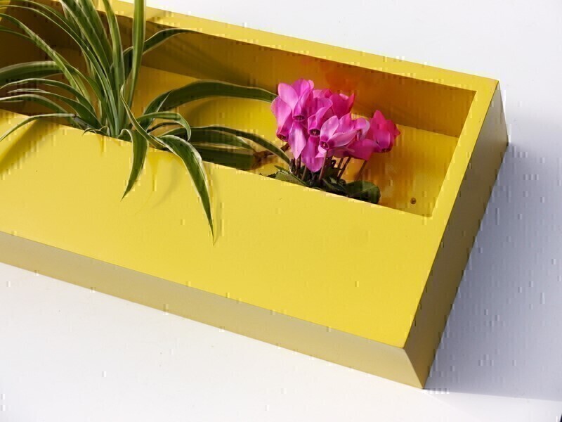 Wand-Pflanzkasten LINEA, gelb - jetzt reduziert 40x20x9