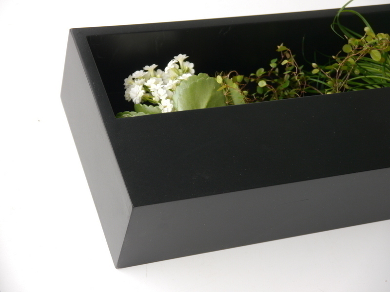 Wand-Pflanzkasten LINEA, schwarz - jetzt reduziert 40x20x9
