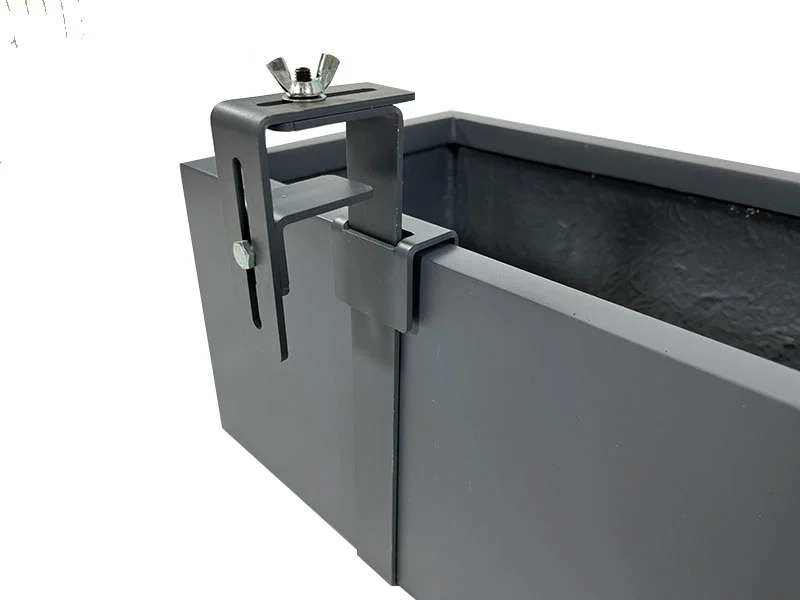 Balkonkasten LINEA inkl. Befestigung für Geländer, anthrazit 90x25x20