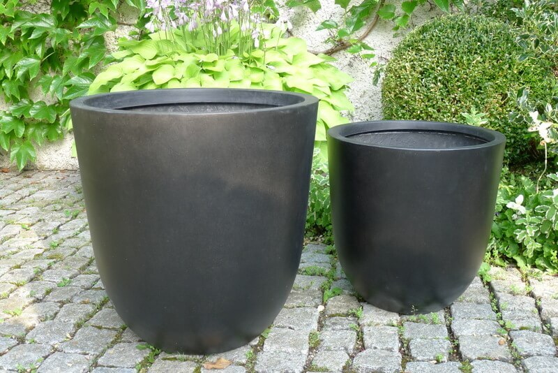 Blumenkübel NERO, Fiberglas schwarz 50x45