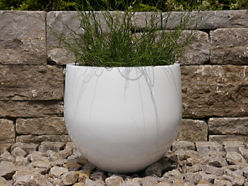 Blumenkübel YOKO, Hochglanz weiß 38x36