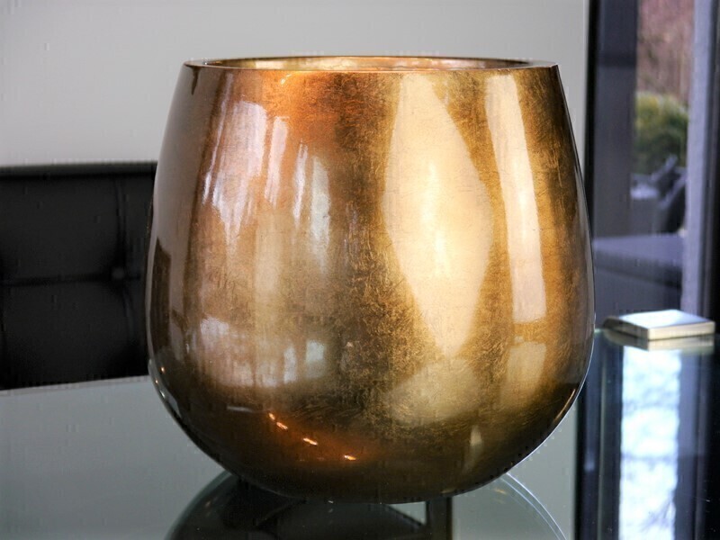 Blumenkübel YORO, Hochglanz bronze 21x19