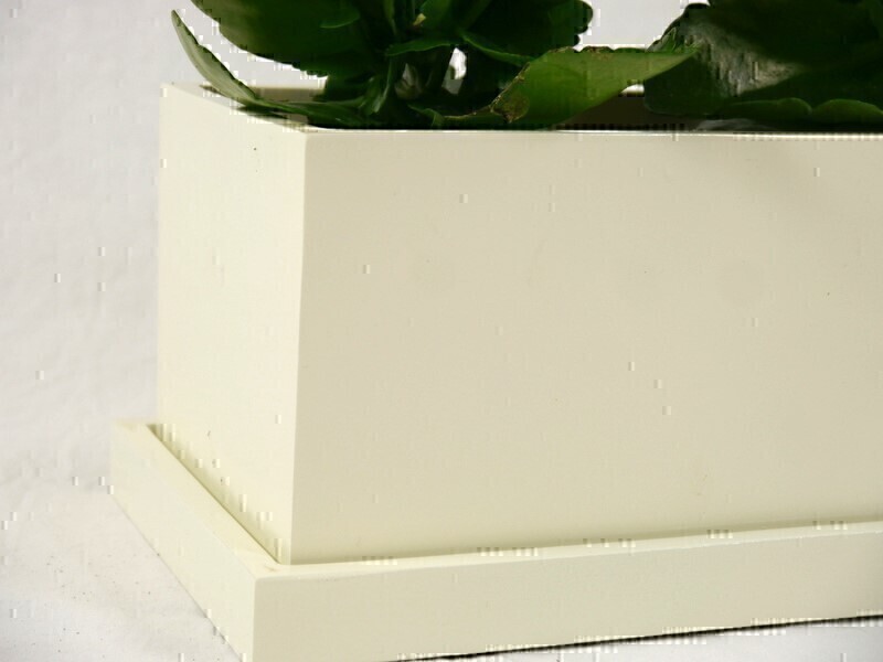 Blumentopf LEA mit Untersetzer- cremeweiß 