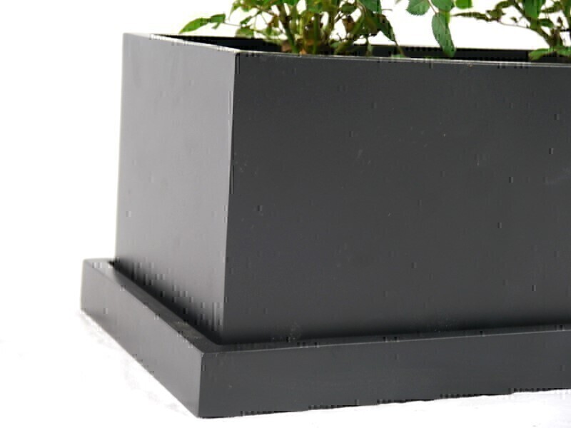 Blumentopf LEA mit Untersetzer- schwarz 