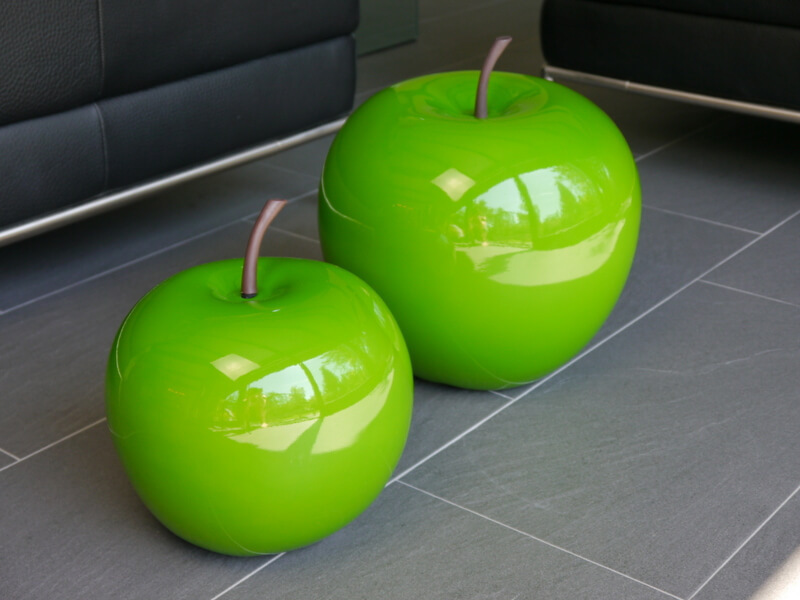 Deko-Apfel in Hochglanz grün Ø25x31