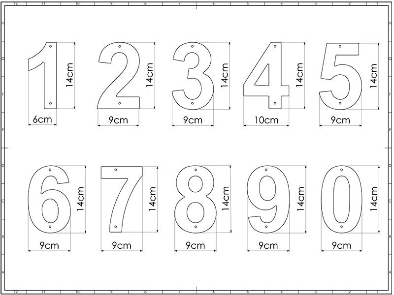 Hausnummern aus Metall Nr. 0